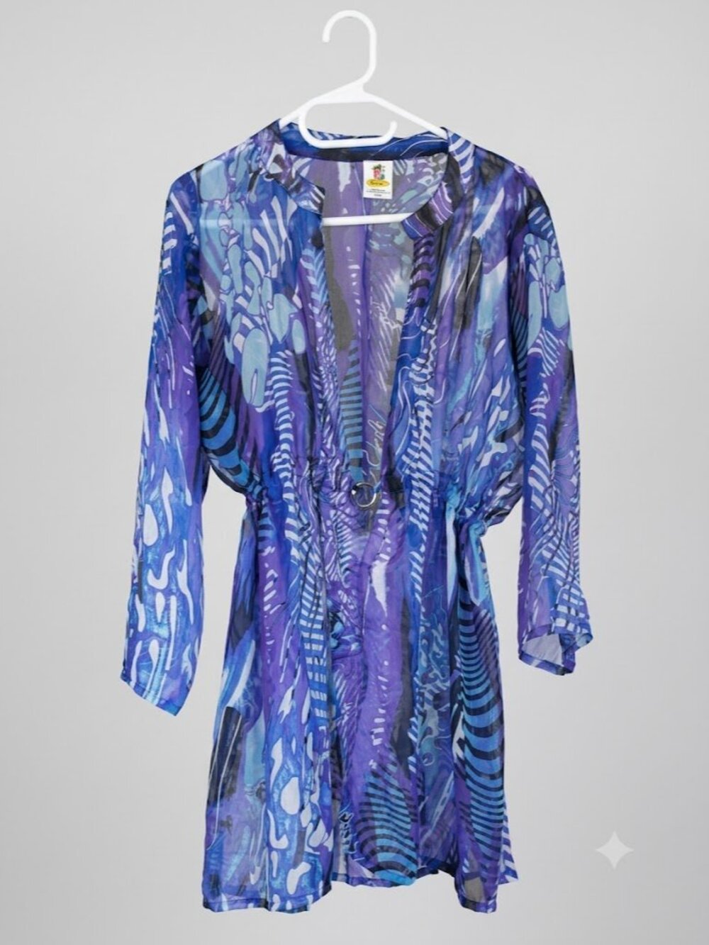 Blue & Purple Printed Swim Cover up